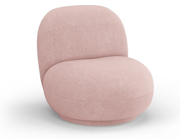 Světle růžové křeslo z textilie bouclé Chuck – Micadoni Home