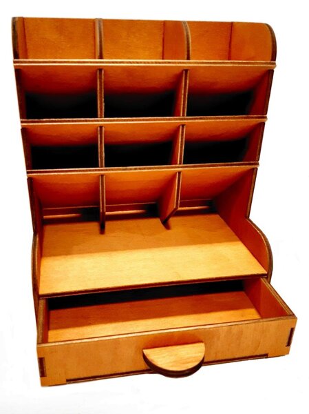 Organizér na tužky - šuplíkový/mahagon