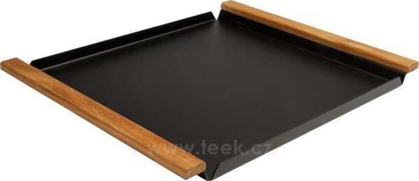 Stern Podnos s teakovou rukojetí, Stern, obdélníkový 48x40 cm, lakovaný hliník barva anthracite