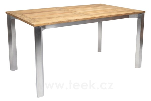Stern Jídelní stůl Penta, Stern, obdélníkový 130x80x73 cm, rám nerezová ocel, deska teak