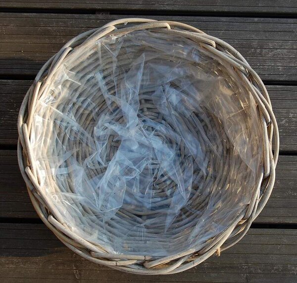 RATANOVÝ Košík CLASIC BOWL, Grey, Ø40x13cm (Van der Leeden®)