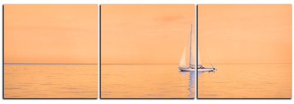 Obraz na plátně - Plachetnice na moři - panoráma 5248FB (90x30 cm)