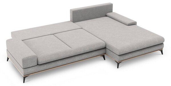 Světle šedá rozkládací rohová pohovka Windsor & Co Sofas Planet, pravý roh