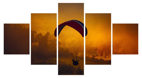 Obraz parašutisty v západu slunce (125x70 cm)