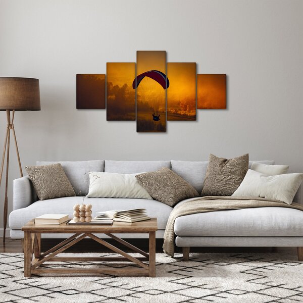 Obraz parašutisty v západu slunce (125x70 cm)