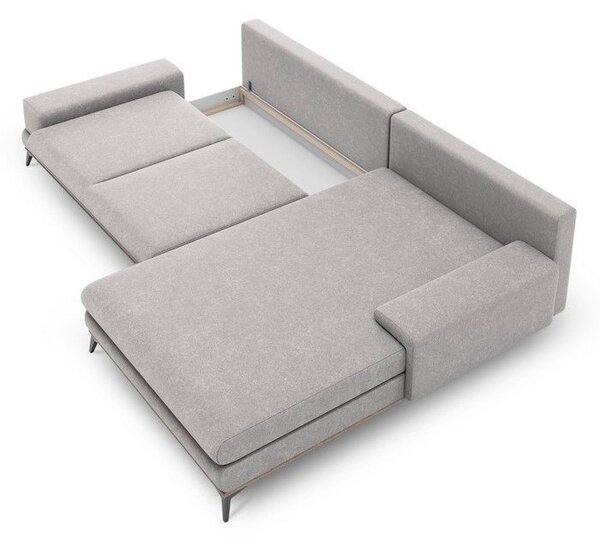 Světle šedá rozkládací rohová pohovka Windsor & Co Sofas Planet, pravý roh