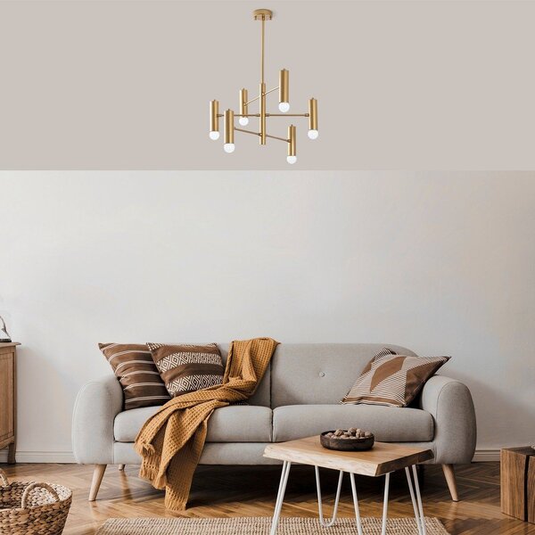 Závěsné svítidlo ve zlaté barvě s kovovým stínidlem Gharib – Opviq lights