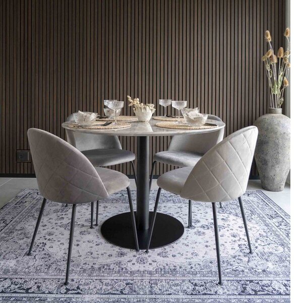 Kulatý jídelní stůl s deskou v dekoru mramoru ø 110 cm Bolzano – House Nordic