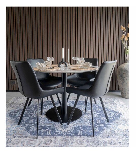 Kulatý jídelní stůl s deskou v dekoru mramoru ø 110 cm Bolzano – House Nordic