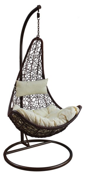 Závěsné křeslo ELEGANT tmavě hnědé / krémové FAT1136