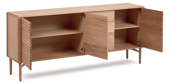 Nízká komoda v dekoru dubu v přírodní barvě 200x86 cm Lenon – Kave Home