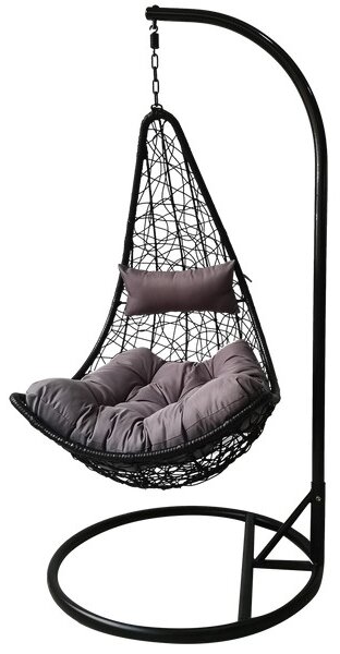 Závěsné křeslo ELEGANT černé / šedé FAT2623