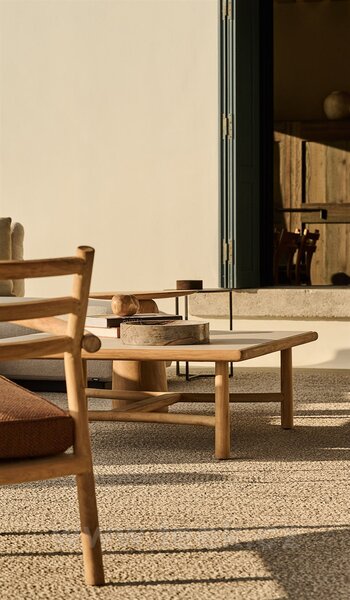 Tribu Konferenční stolek Ukiyo, Tribu, obdélníkový 160x70x36 cm, rám teak, deska keramika dekor dle vzorníku