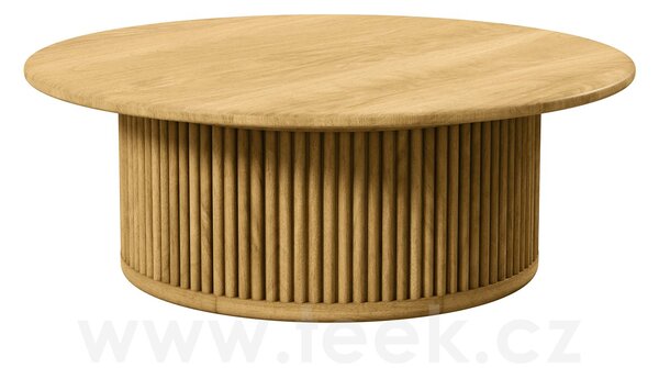 Tribu Konferenční stolek Otto, Tribu, kulatý 90x32 cm, rám teak, deska keramika dekor sabbia