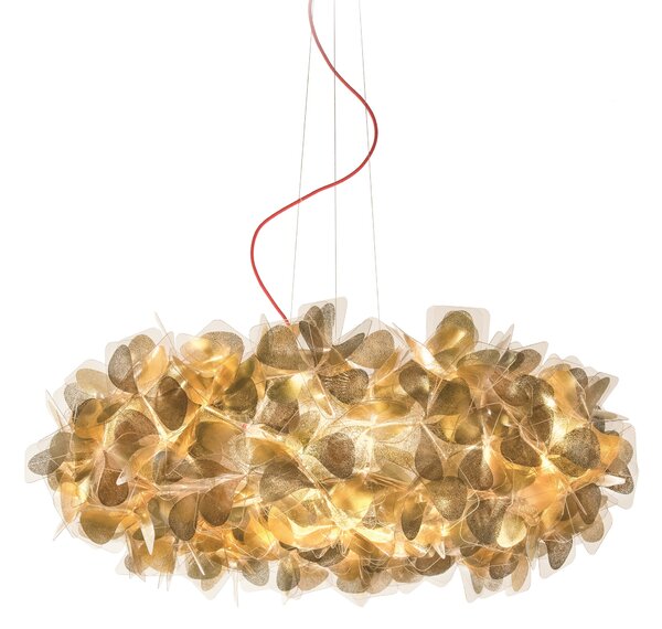 SLAMP CLISL00GNM01R00000EU Clizia Mama Non Mama Gold Large, designové svítidlo s červeným kabelem, 4x12W E27, prům. 78cm