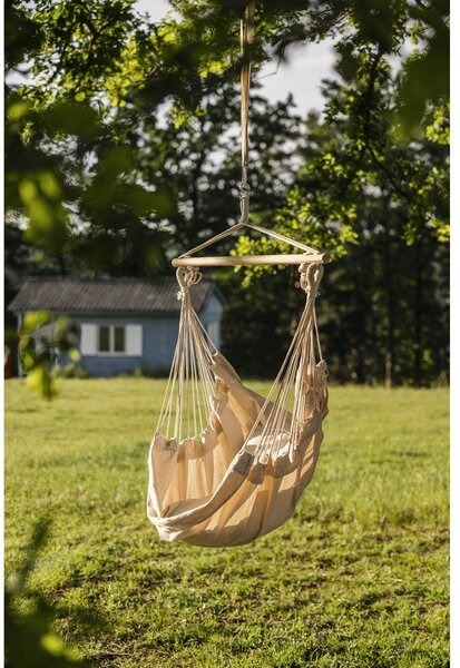 Krémové polstrované závěsné zahradní křeslo Tobago – Garden Pleasure