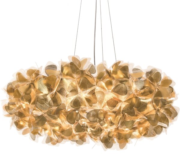 SLAMP CLISXXLGNM01T00000EU Clizia Mama Non Mama Gold 130, designové svítidlo s čirým kabelem, 15x12W E27, prům. 130cm