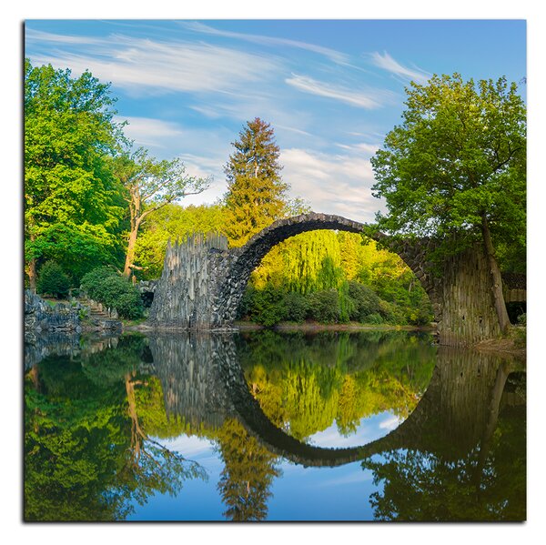 Obraz na plátně - Most v parku v Kromlau - čtverec 3246A (50x50 cm)