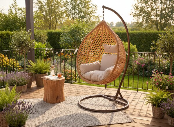 Závěsné křeslo RELAX naturální / béžové / hnědé FAT4804
