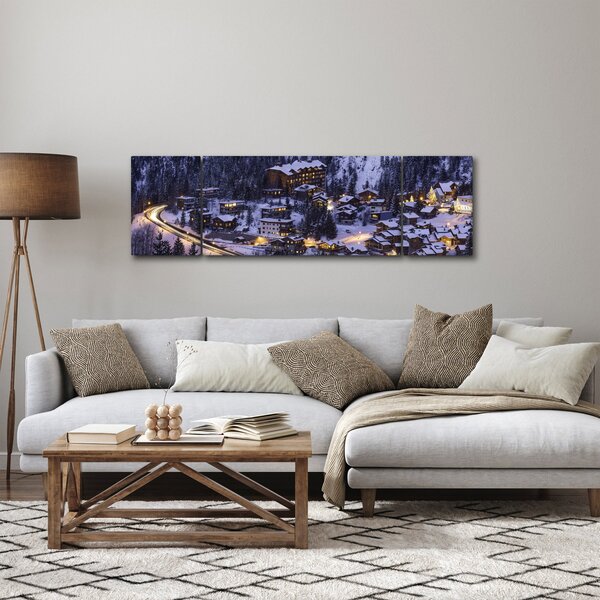 Obraz - horské zimní městečko (170x50 cm)