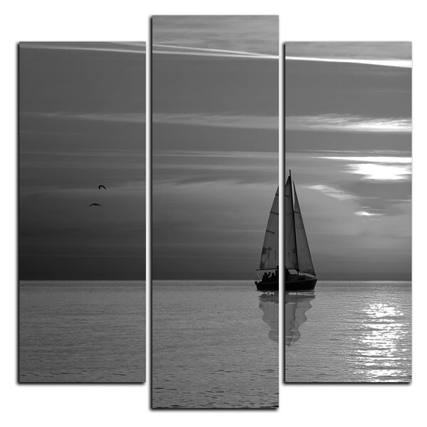 Obraz na plátně - Loď při západu slunce - čtverec 3247QC (75x75 cm)
