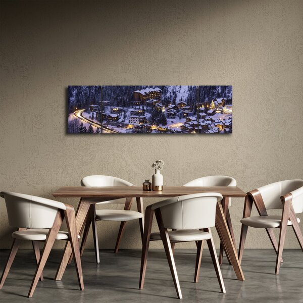 Obraz - horské zimní městečko (170x50 cm)