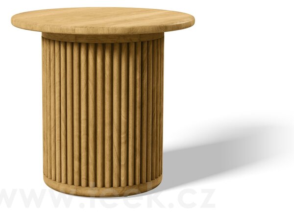 Tribu Odkládací stolek Otto, Tribu, kulatý 48x45 cm, rám teak, deska keramika dekor sabbia