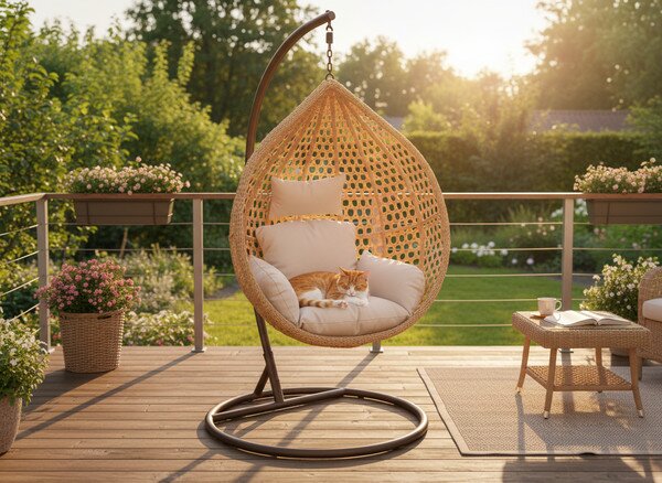 Závěsné křeslo RELAX naturální / béžové / hnědé FAT4804