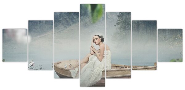 Obraz - Žena na loďce (210x100 cm)