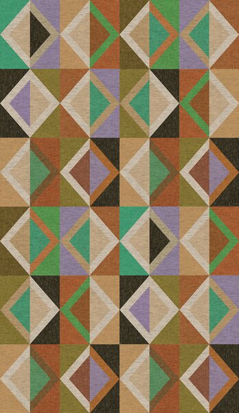 Geometrická vliesová obrazová tapeta na zeď, hnědo-zelená, DGJOY4032-260, Joy, Masureel