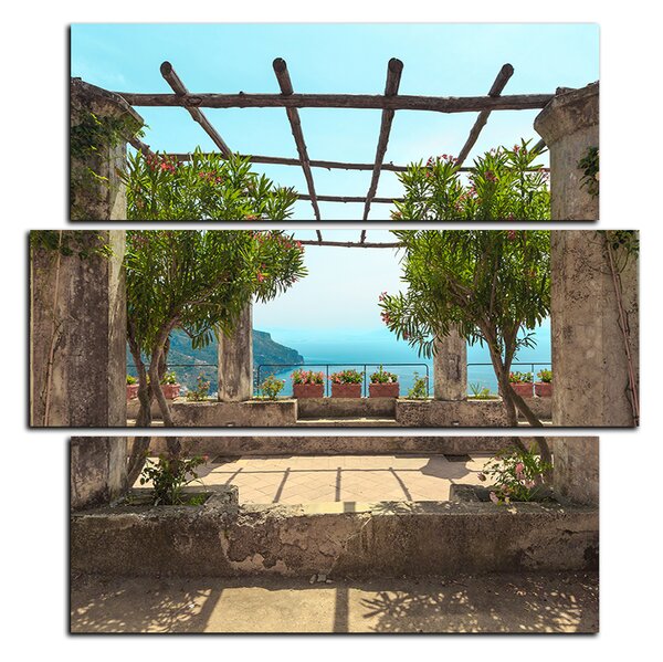 Obraz na plátně - Starověká zahrada na mořském pobřeží - čtverec 3249D (75x75 cm)