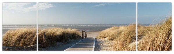 Obraz - Písečná pláž na ostrově Langeoog, Německo (170x50 cm)