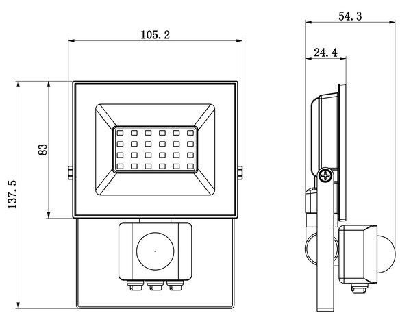 LED reflektor 20W s pohybovým a soumrakovým čidlem - 1800 lm, 4000K