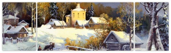 Obraz - Zimní městečko (170x50 cm)