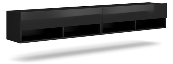 Vivaldi Závěsný TV stolek Derby 200 cm černý mat/černý lesk