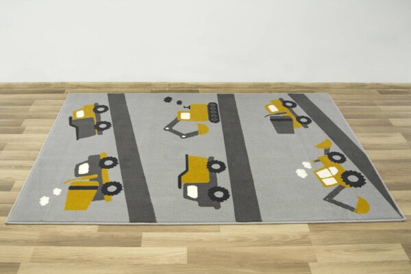 Dětský koberec LUNA 534458/89945 -Nákladní autička, šedý