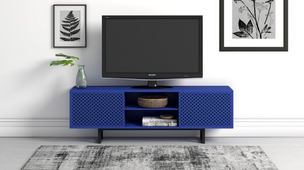 Modrý TV stolek Woodman Camden Diamond