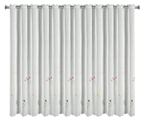 ZÁCLONA NA POUTKÁCH MARIKA 350X145 CM KVĚTY