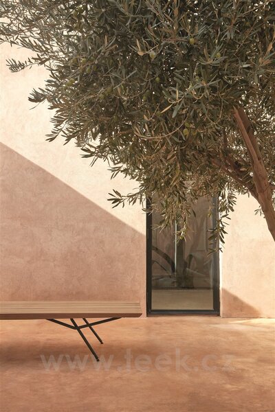 Manutti Lavice San, Manutti, 200x65x38 cm, rám nerezová ocel šedočerná lava, deska teak, bez sedáku