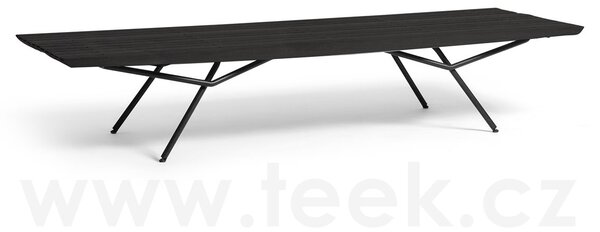 Manutti Lavice San, Manutti, 200x65x38 cm, rám nerezová ocel šedočerná lava, deska teak, bez sedáku