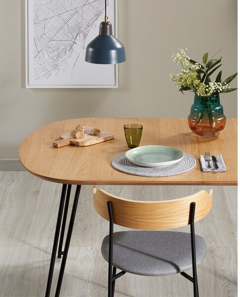 Rozkládací jídelní stůl v dekoru dubu v přírodní barvě 90x140 cm Novac – Kave Home