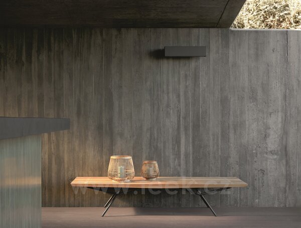 Manutti Lavice San, Manutti, 200x65x38 cm, rám nerezová ocel šedočerná lava, deska teak, bez sedáku