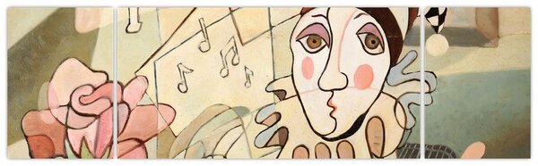 Obraz - Kubismus - harlequin and rose (170x50 cm)