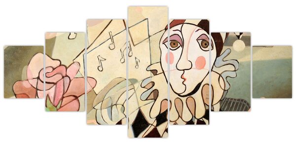Obraz - Kubismus - harlequin and rose (210x100 cm)