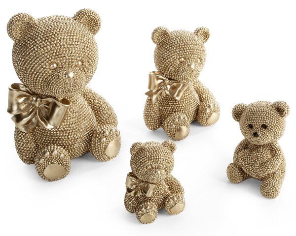 DEKORAČNÍ SOŠKA BEAR 7X9 CM ŠAMPAŇSKÁ