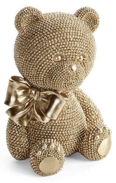 DEKORAČNÍ SOŠKA BEAR 13X17 CM ŠAMPAŇSKÁ