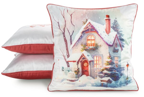 VÁNOČNÍ DEKORAČNÍ POVLAK NA POLŠTÁŘ COZY5 45X45 CM VZOROVANÝ