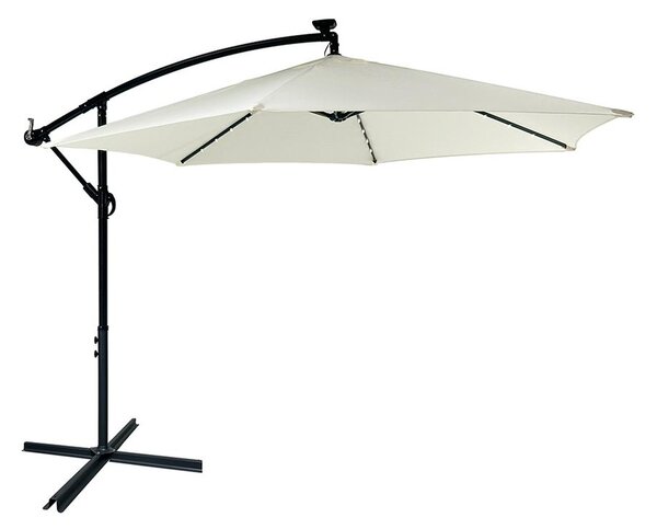 Velký polohovatelný slunečník AVENBERG SUNNY LED 300, průměr 3M, béžová