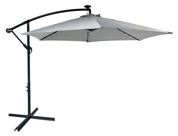Velký polohovatelný slunečník AVENBERG SUNNY LED 300, průměr 3M, šedá