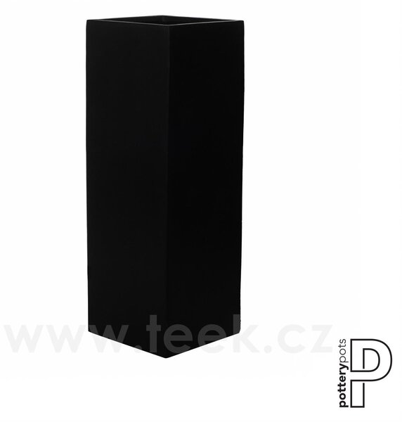 Pottery Pots Venkovní květináč obdélníkový Yang, Black (barva černá), kolekce Natural, kompozit Fiberstone, d 35 cm x š 35 cm x v 100 cm, objem cca 117 l
